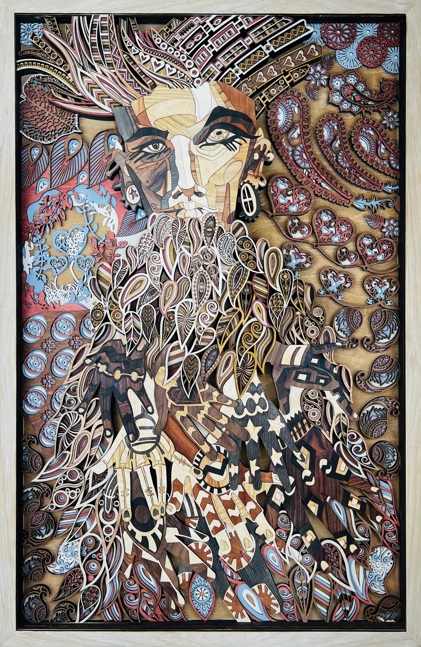 Anthousai Nymph layered wood artwork by Maj Singh