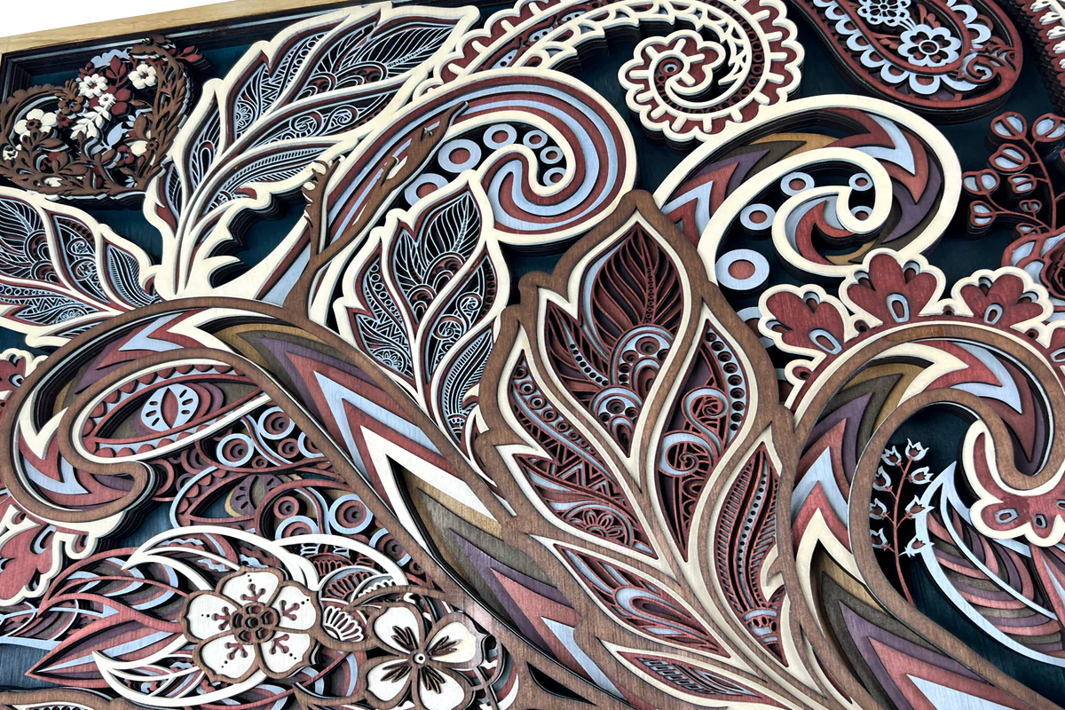Angled view revealing the carved layers of Goddess Chloris